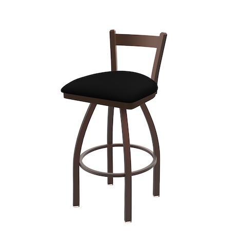 Holland Bar Stool Co 30" Low Back Swivel Bar Stool, Bronze Finish, Black Vinyl Seat 82130BZBlkVinyl